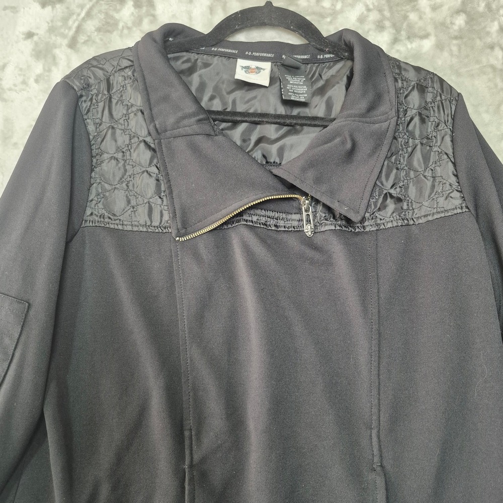Harley-Davidson Performance Womens XL Black Quilted Quarter Zip Pullover Jacket